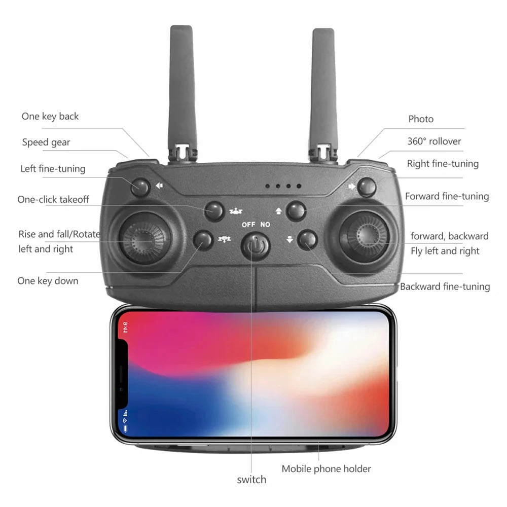 E88 Foldable RC Drone with 4K HD Camera & Wi-Fi FPV