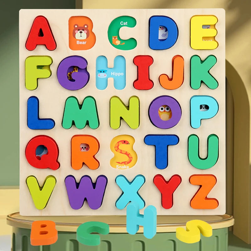 Wooden Alphanumeric Cognitive Puzzle Board