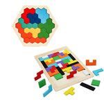 Wooden Tangram Puzzle Blocks – 3D Brain Teaser Toy