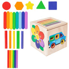 Wooden 5-in-1 Shape and Color Sorting Cube