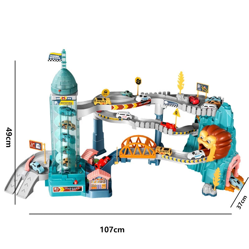 Lion Theme Car Track Racing Set