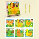 Montessori 6-in-1 Wooden Cube Puzzle Blocks