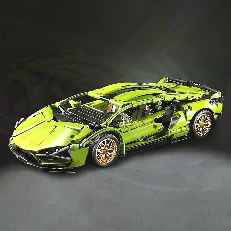 Green Sports Car Building Set (1690 Pieces)