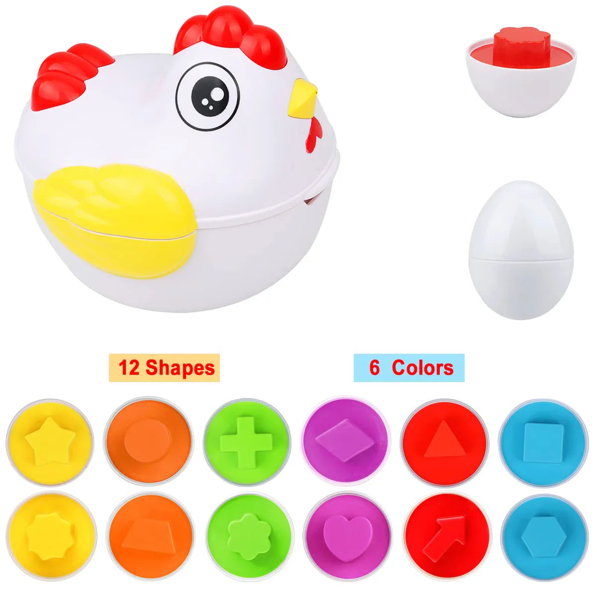 12 Montessori Chicken Matching Eggs