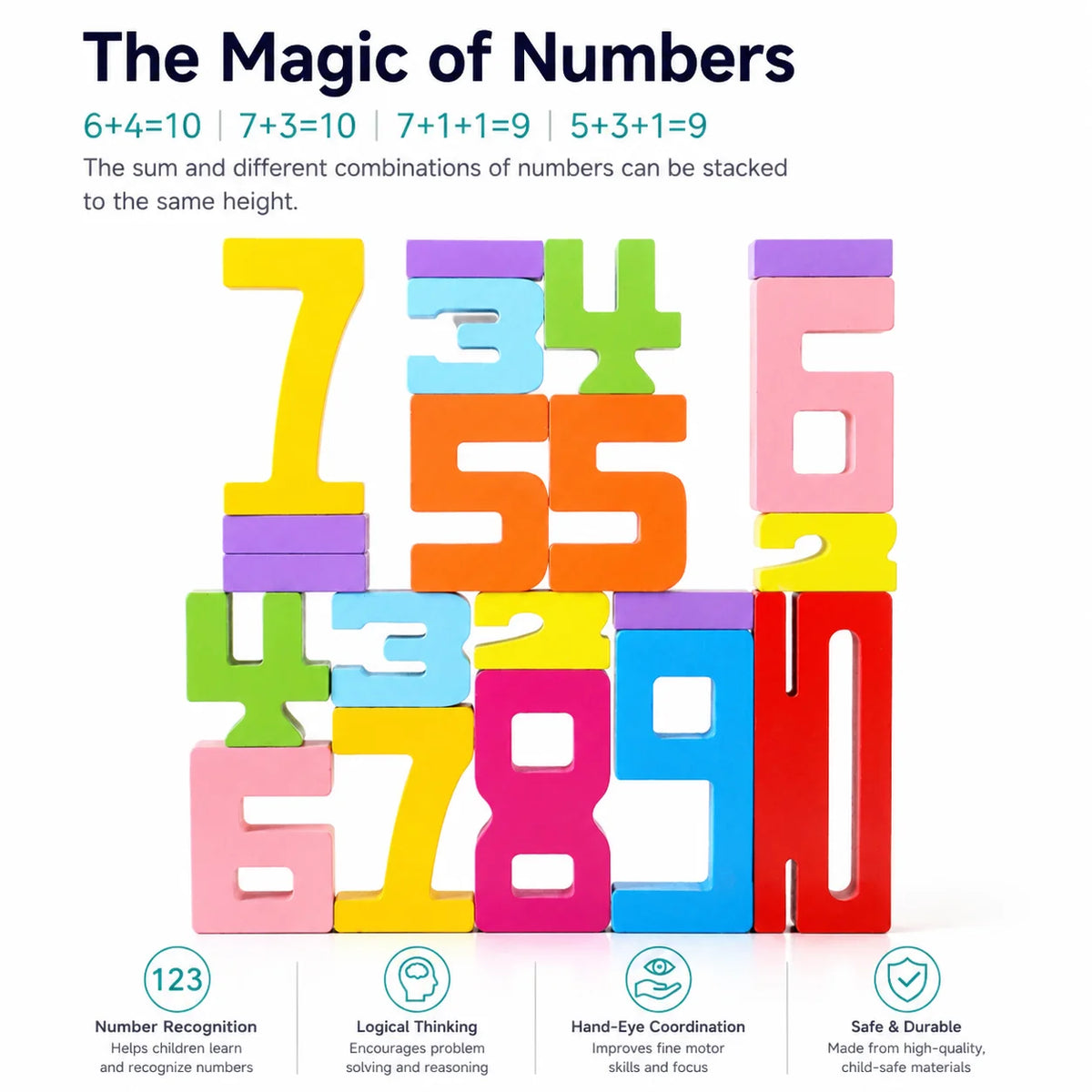 Montessori Wooden Number Blocks for Learning