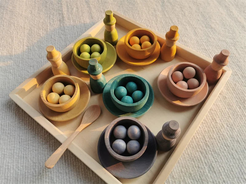 Montessori Rainbow Sorting Bowls Set