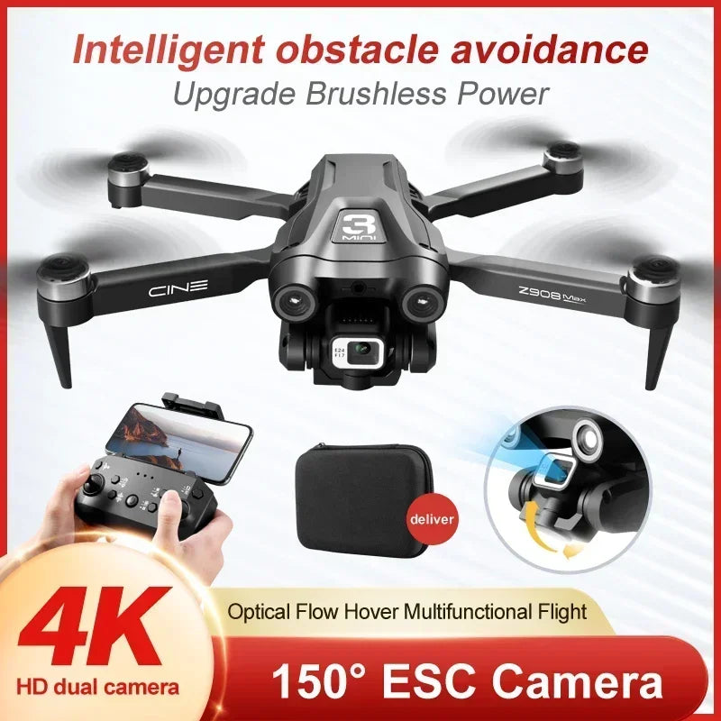 Z908 Pro / MAX 8K Drone – 4K/6K/8K WiFi FPV Quadcopter with Optical Flow & 3-Sided Obstacle Avoidance
