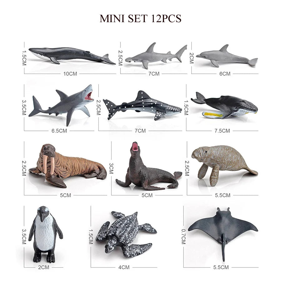 Realistic Ocean Animal Figurines Set