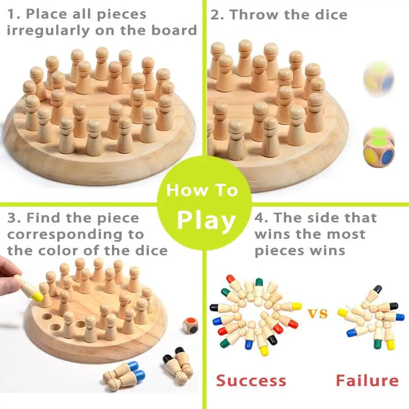 Wooden Montessori Memory Chess