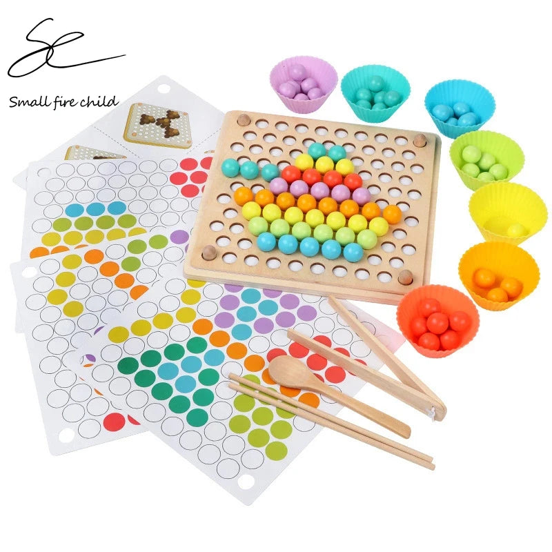 Brain Training Clip Beads Puzzle Board