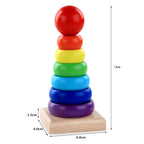 Montessori Wooden Sorting & Stacking Toy – Color and Shape Learning Board