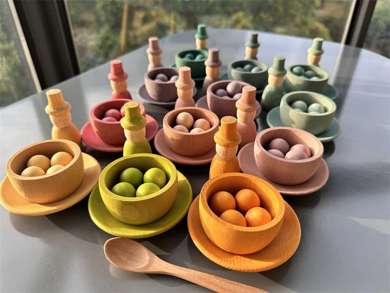 Montessori Rainbow Sorting Bowls Set