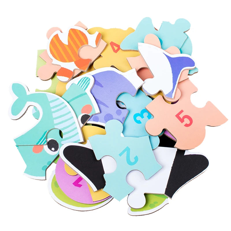 Wooden Animal and Vehicle Jigsaw Puzzle Set