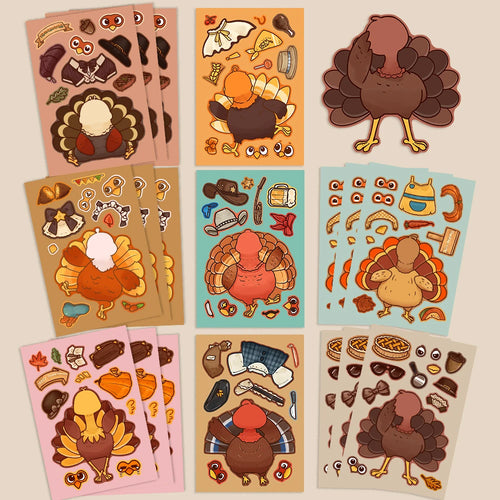 Thanksgiving Make-a-Turkey Face Stickers