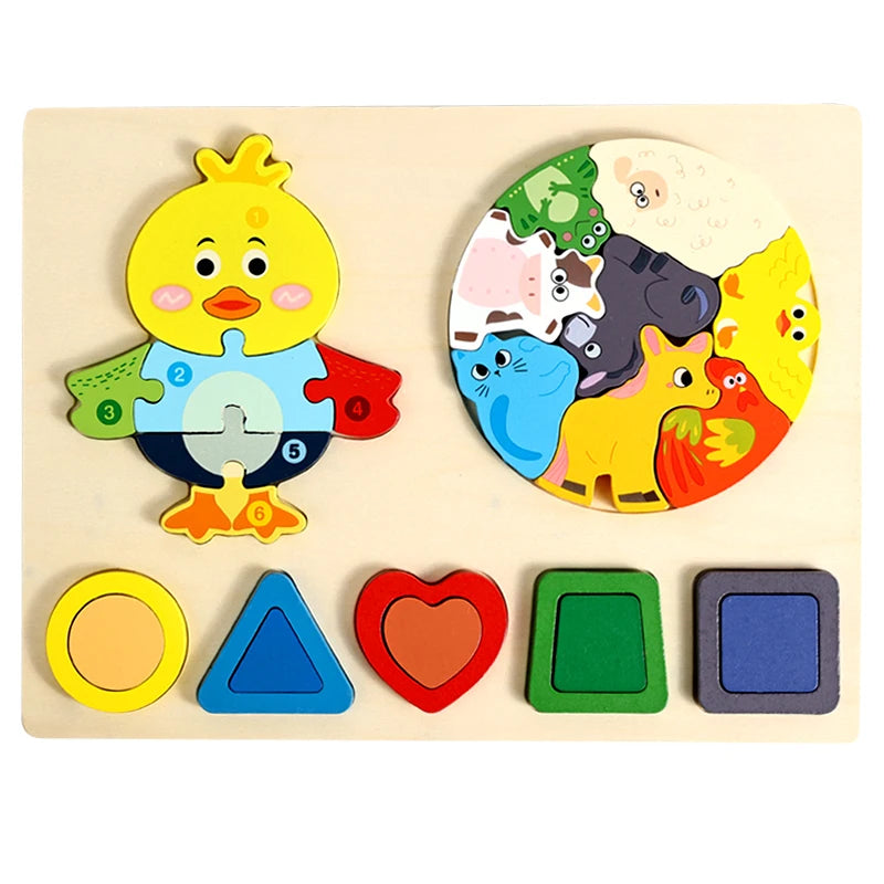 Wooden Chunky Animal 3D Puzzle