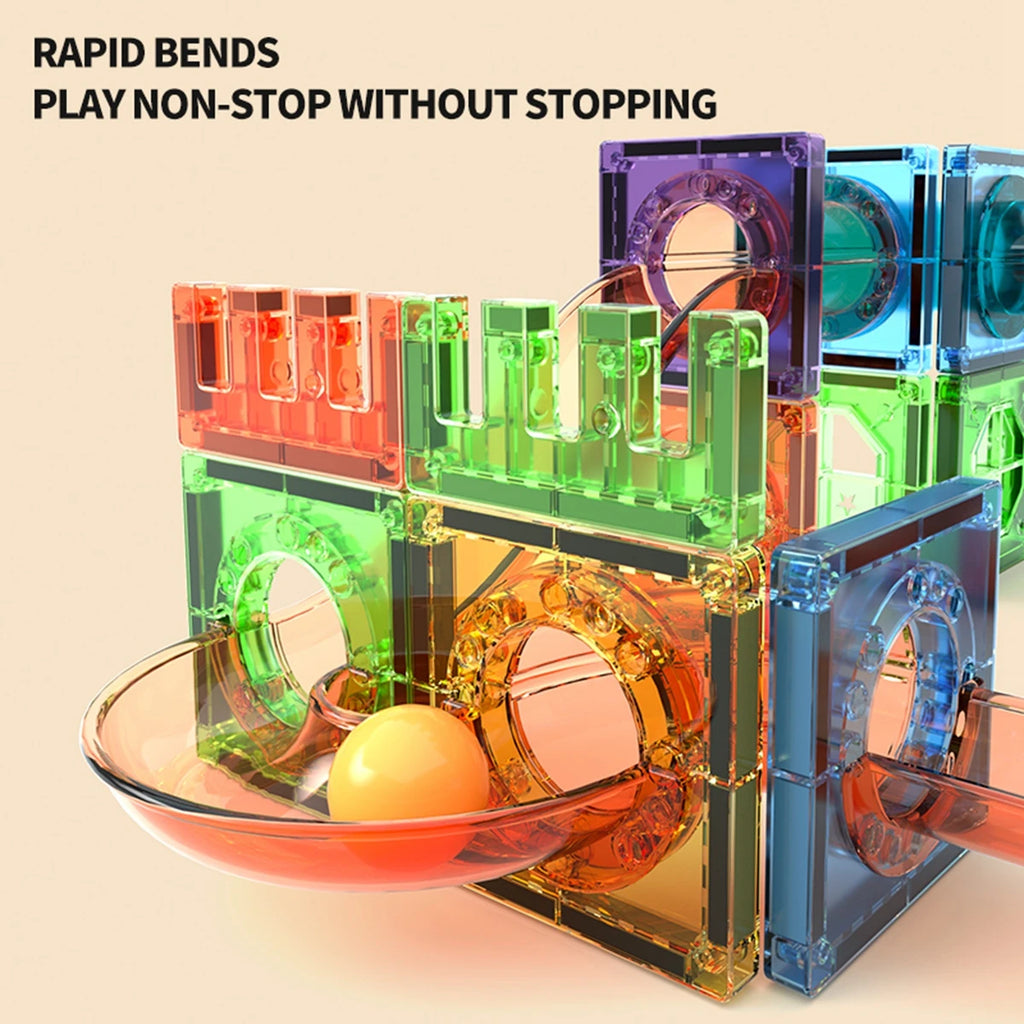 Clear Magnetic Tiles Marble Run Building Set