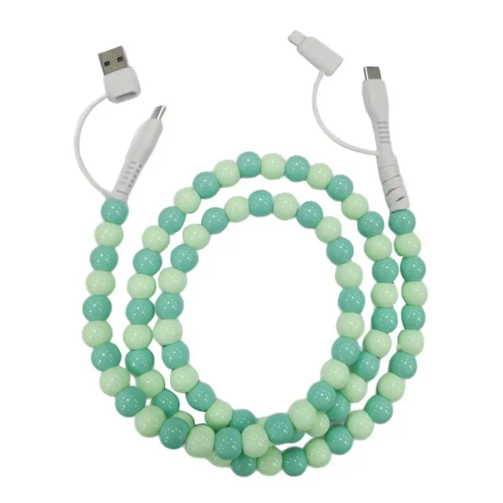 4-in-1 Beaded Charging Cable – 66W Fast Charger