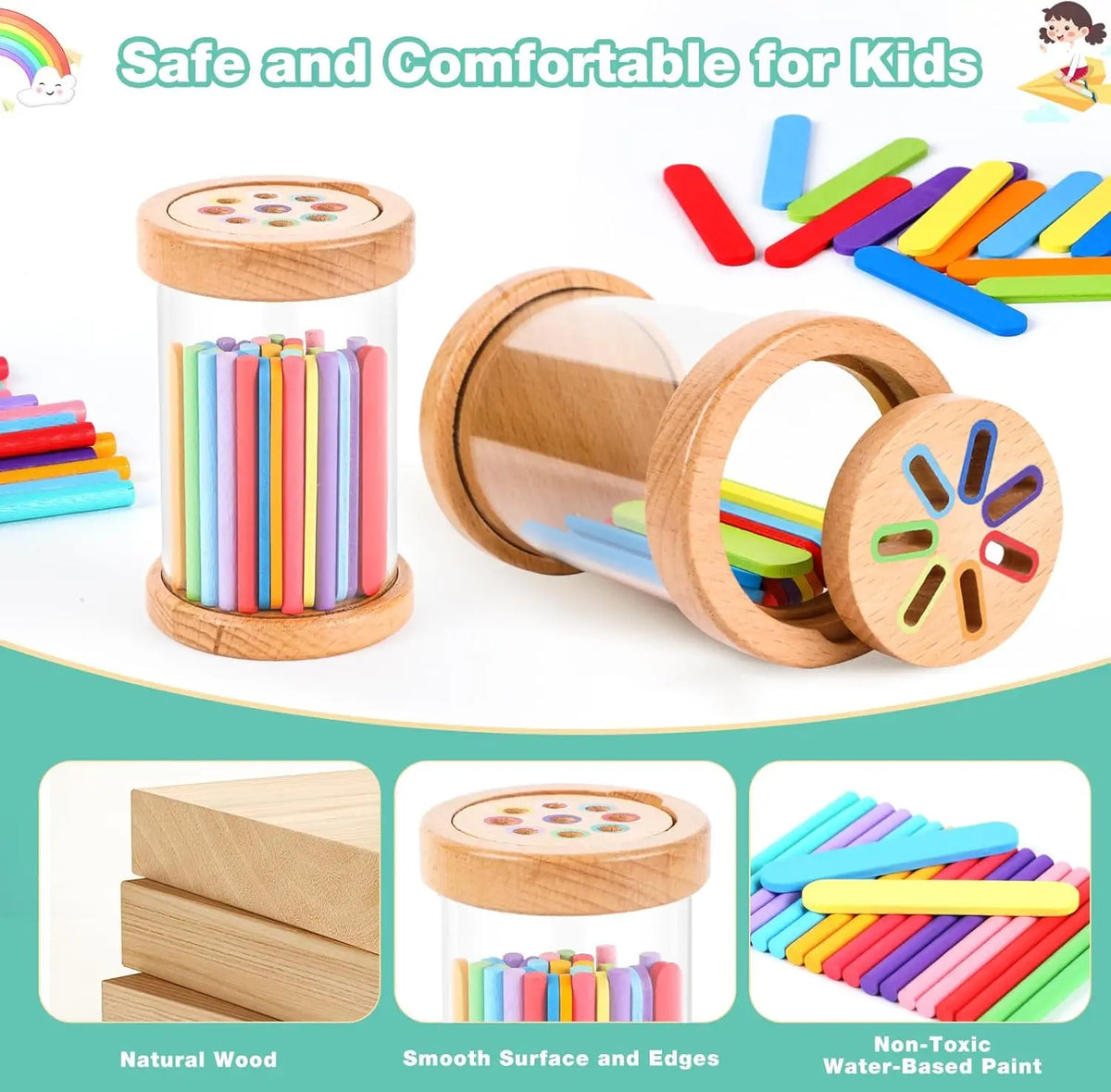 ColorNest Wooden Color Sorting Game, photo 3
