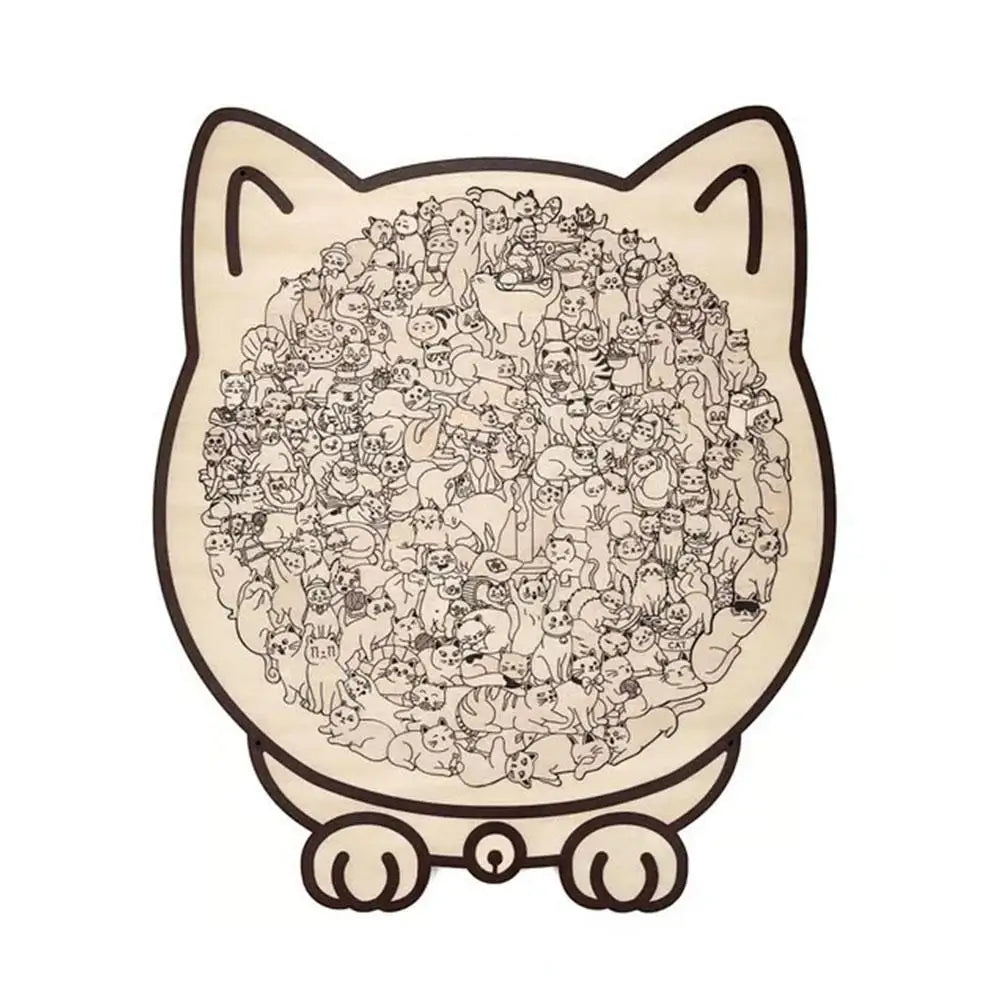 SereniCat 135-Piece Wooden Puzzle