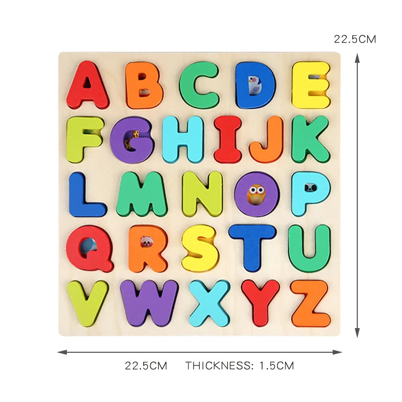 Wooden Alphanumeric Cognitive Puzzle Board