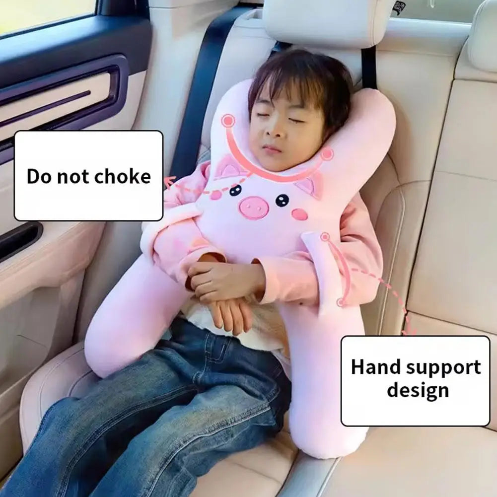 SnuggleSafari™ Kids Travel Pillow (Animal Plush Neck Support)