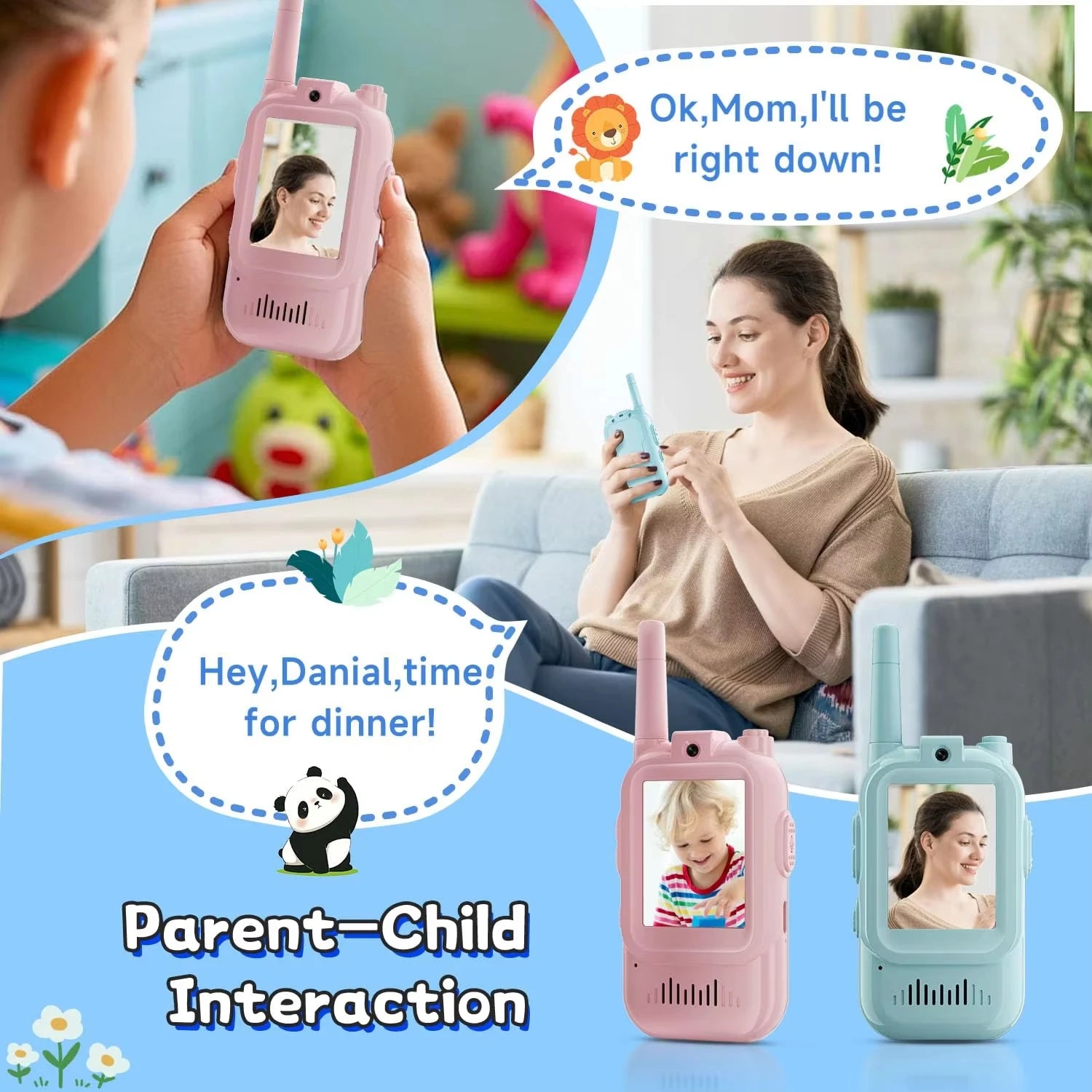 TalkPlay™ Video Walkie Talkies – Kids Rechargeable Video Intercom Set