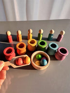 Beech Wooden Rainbow Sorting Peg Dolls, photo 4