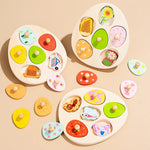 Montessori Wooden Dinosaur Egg Peg Jigsaw Puzzle