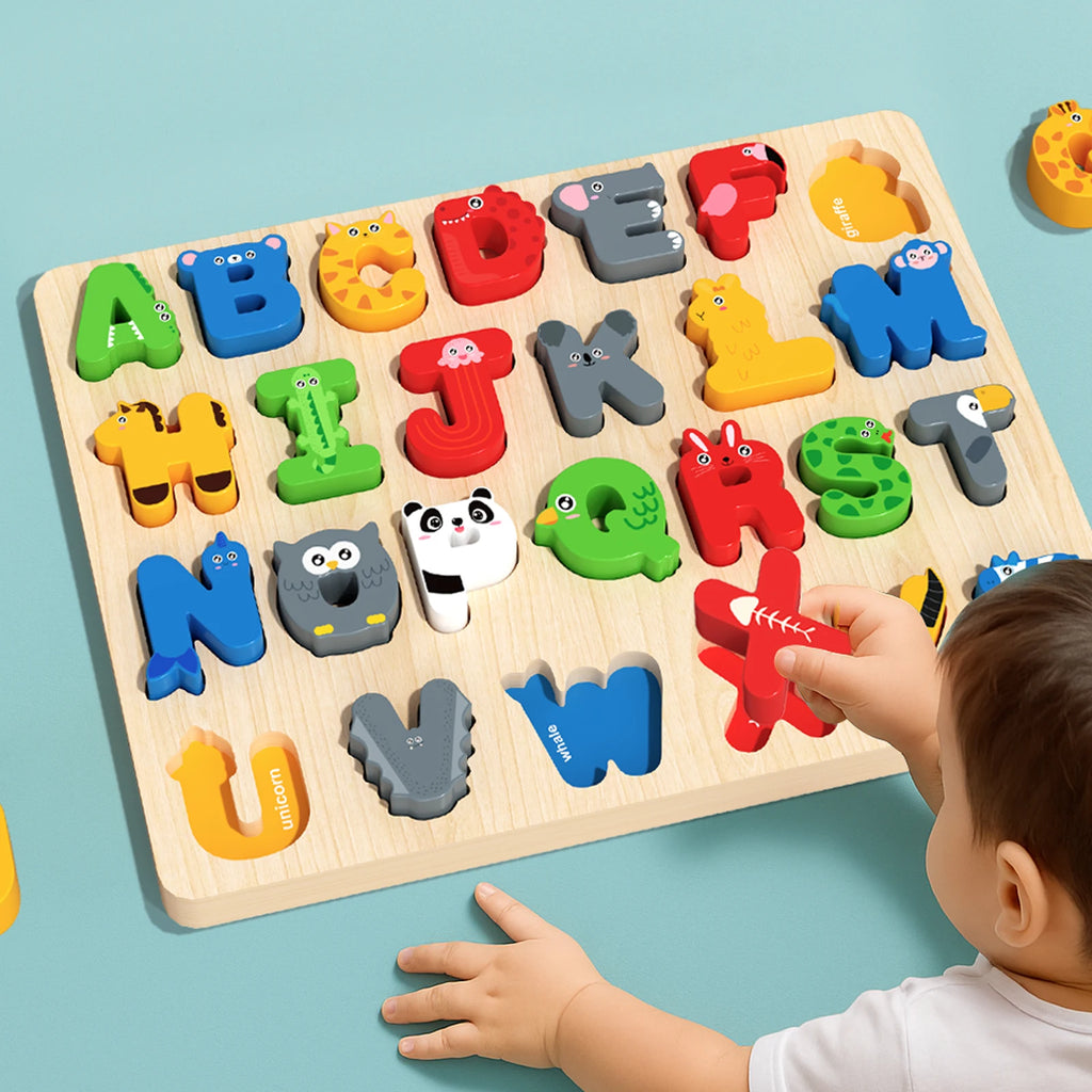 3D Wooden Alphabet & Number Matching Puzzle, photo 3