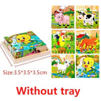 Wooden 3D Cube Puzzle – Montessori Educational Blocks