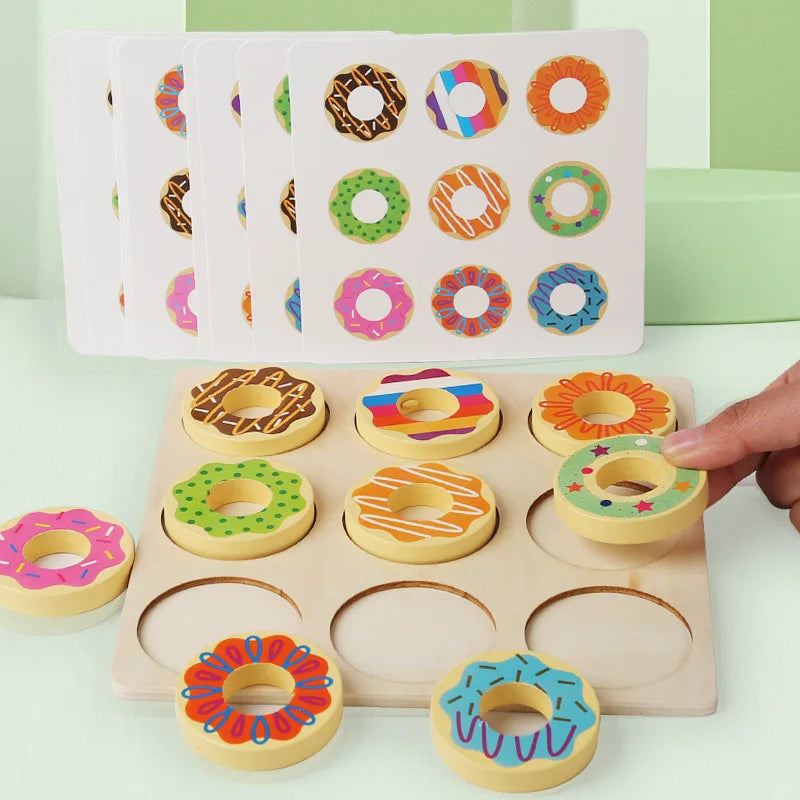 Montessori Wooden Doughnut Color Sorting Toy