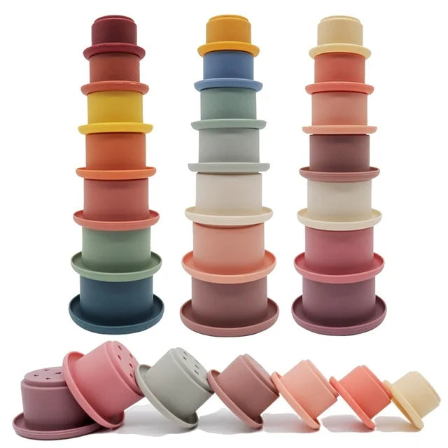 Silicone Stacking Cups – Montessori Sensory Learning Toy