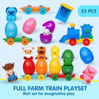 SmartTracks™ Farm Animal Train Set – Montessori Matching & Sorting Learning Toy