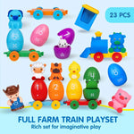 SmartTracks™ Farm Animal Train Set – Montessori Matching & Sorting Learning Toy