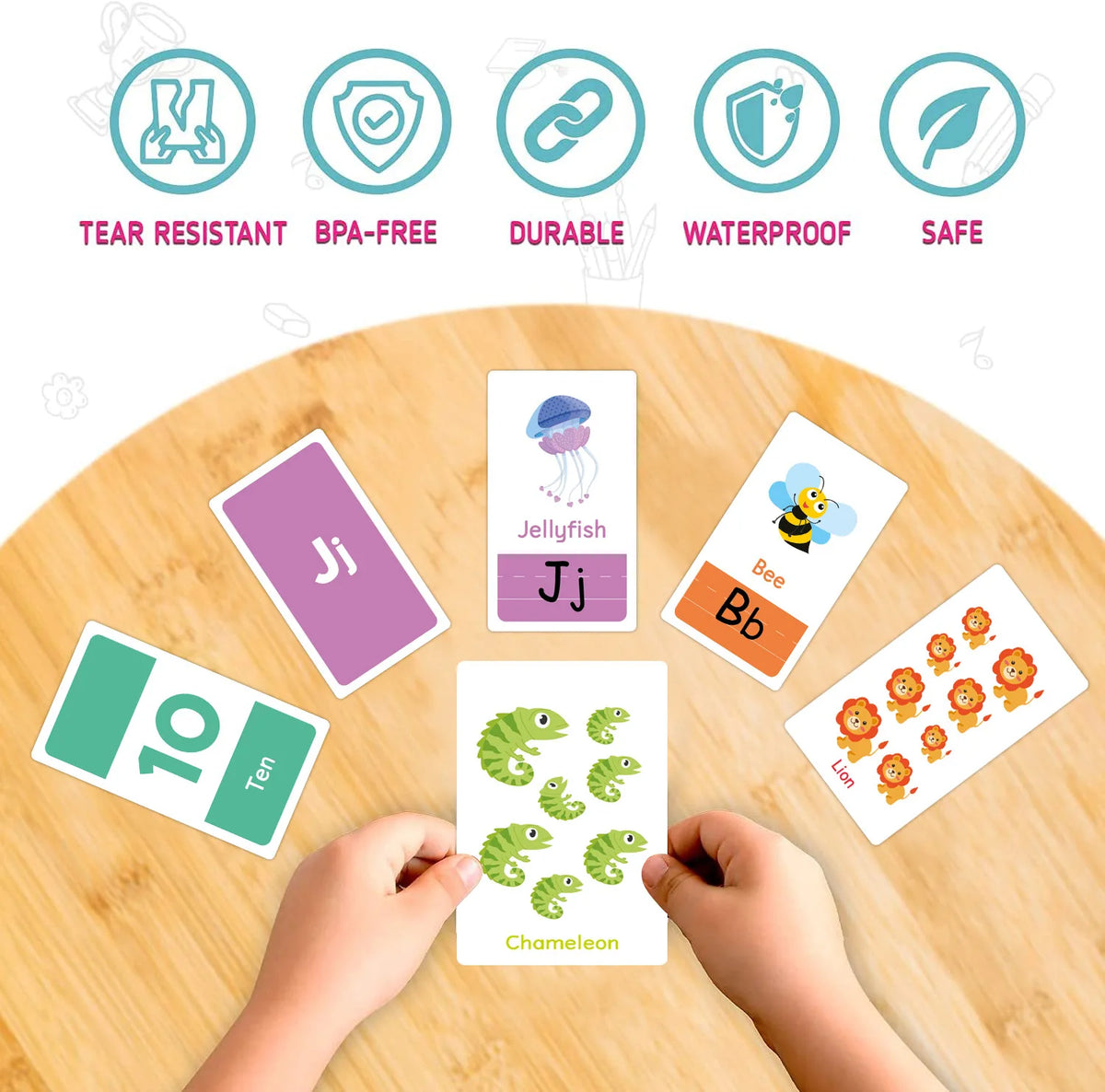 ABC and Numbers Flashcards for Preschoolers (58 Cards)