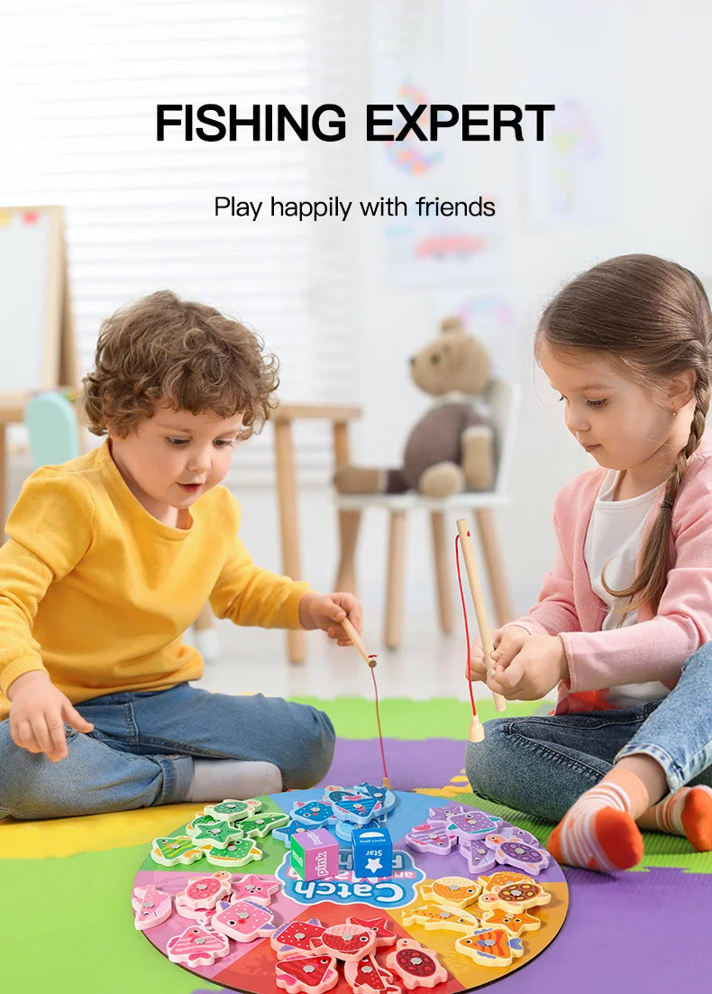 Montessori Magnetic Fishing and Color Sorting Game