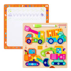 Wooden 3D Shape Puzzle with Drawing Board