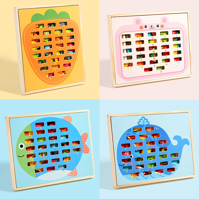 Wooden Magnetic Fishing and Drawing Game