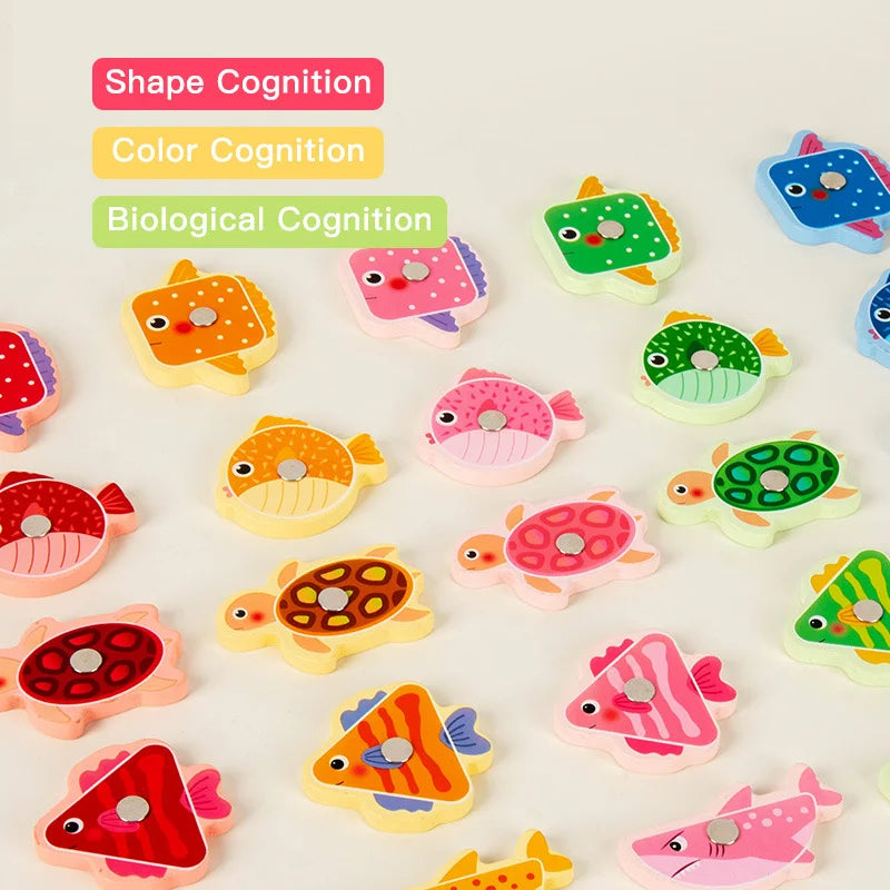Montessori Magnetic Fishing and Color Sorting Game
