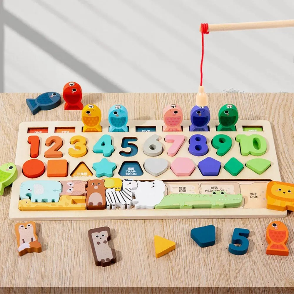 4-in-1 Montessori Wooden Busy Board