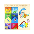 3-in-1 Montessori Wooden Puzzle Board