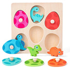 Montessori Wooden Dinosaur Egg Peg Jigsaw Puzzle