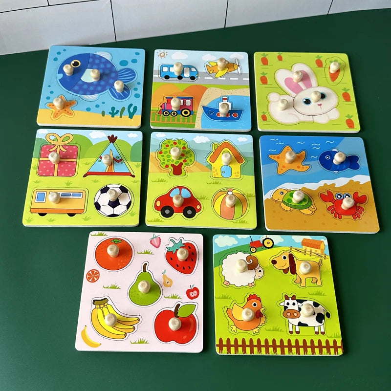Wooden Peg Puzzle Boards (8 Themes)