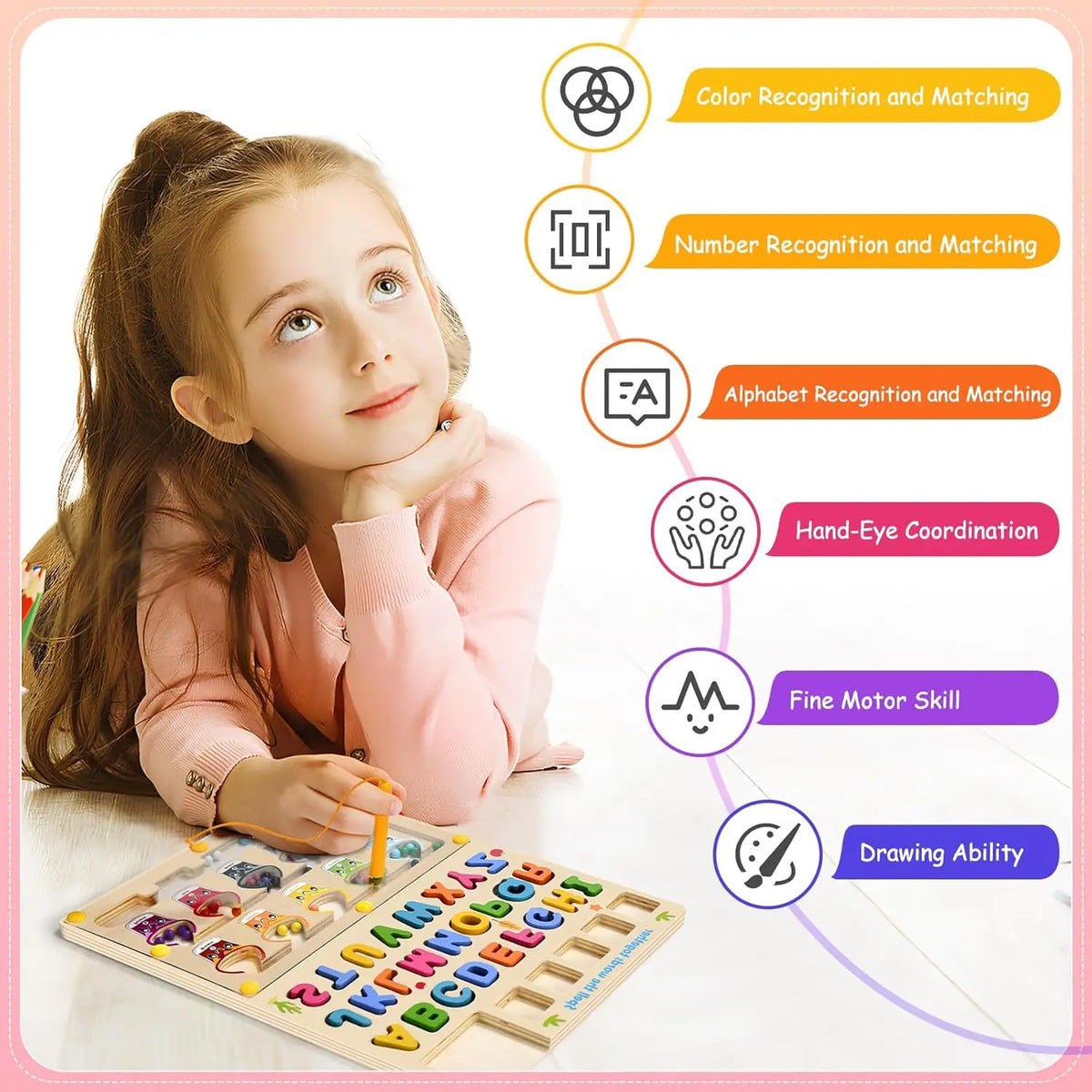 Magnetic Color Number Maze Board, photo 2