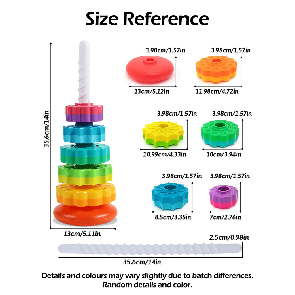 Rotating Rainbow Stacking Tower