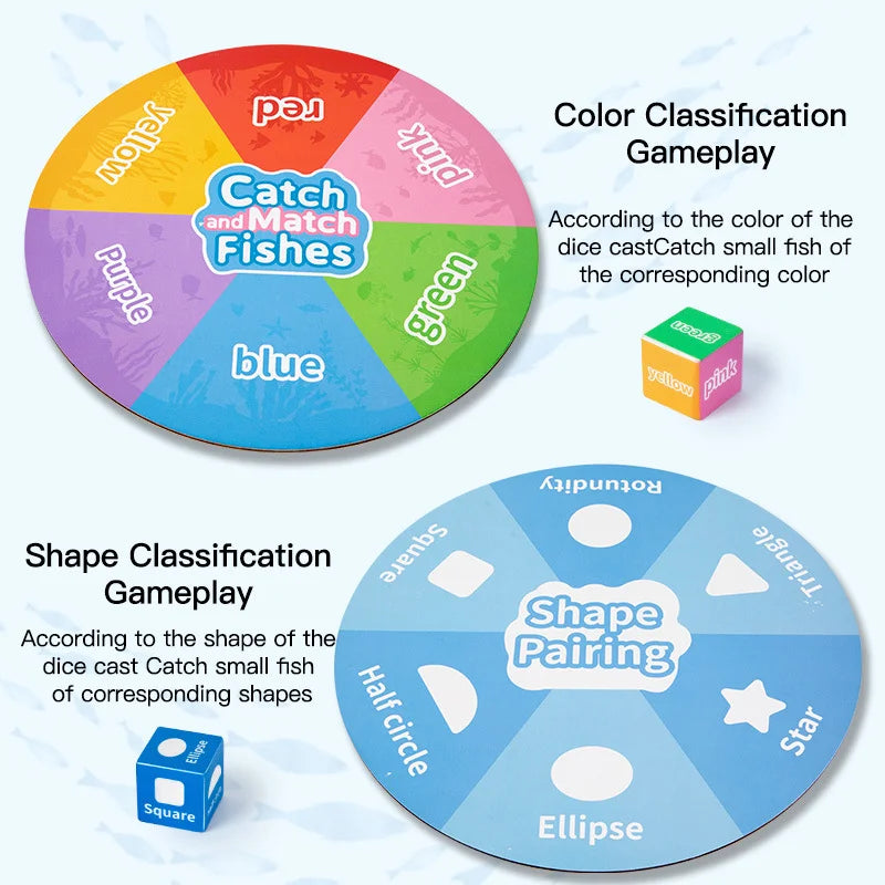 Montessori Magnetic Fishing and Color Sorting Game