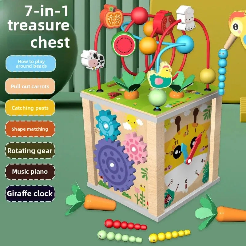 Montessori Wooden Multifunctional Activity Cube