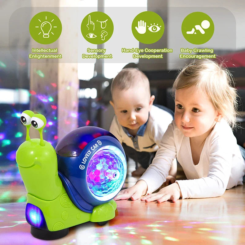 Crawling Crab and Snail Baby Toy with Music and Lights