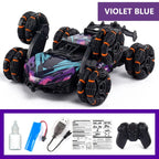 Morphing Six-Wheeled Remote Control Stunt, Light Spray Car – Alloy Off-Road RC Racing Car