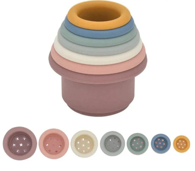 Silicone Stacking Cups – Montessori Sensory Learning Toy